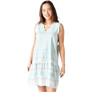 Cecilie Copenhagen 1018 Dress 2, V Sleeveless Embroidered 100% Cotton Handloomed